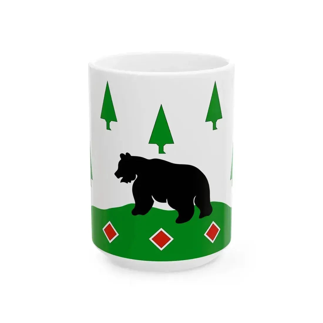 Flag of Boksitogorsky rayon (Russia) White Coffee Mug 15oz - Go Mug Yourself
