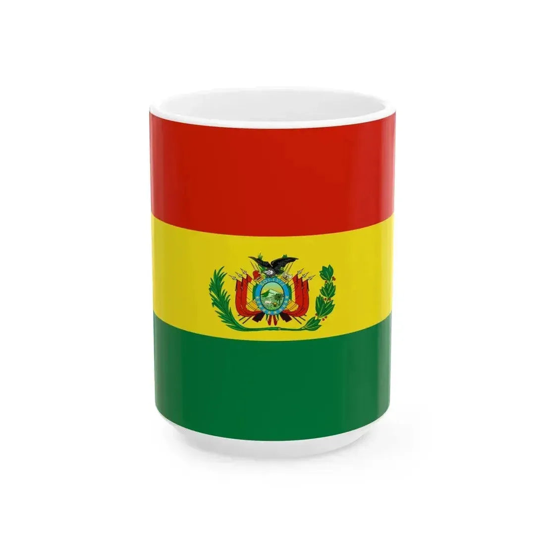 Flag of Bolivia military (Bolivia) White Coffee Mug 15oz - Go Mug Yourself