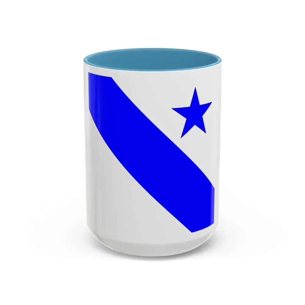 Flag of Bonfol Switzerland - Accent Coffee Mug 15oz Light Blue - Go Mug Yourself