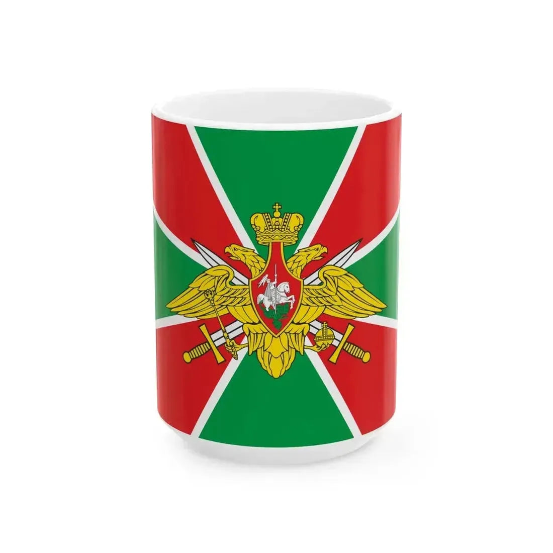 Flag of Border Troops of Russia (Russia) White Coffee Mug 15oz - Go Mug Yourself