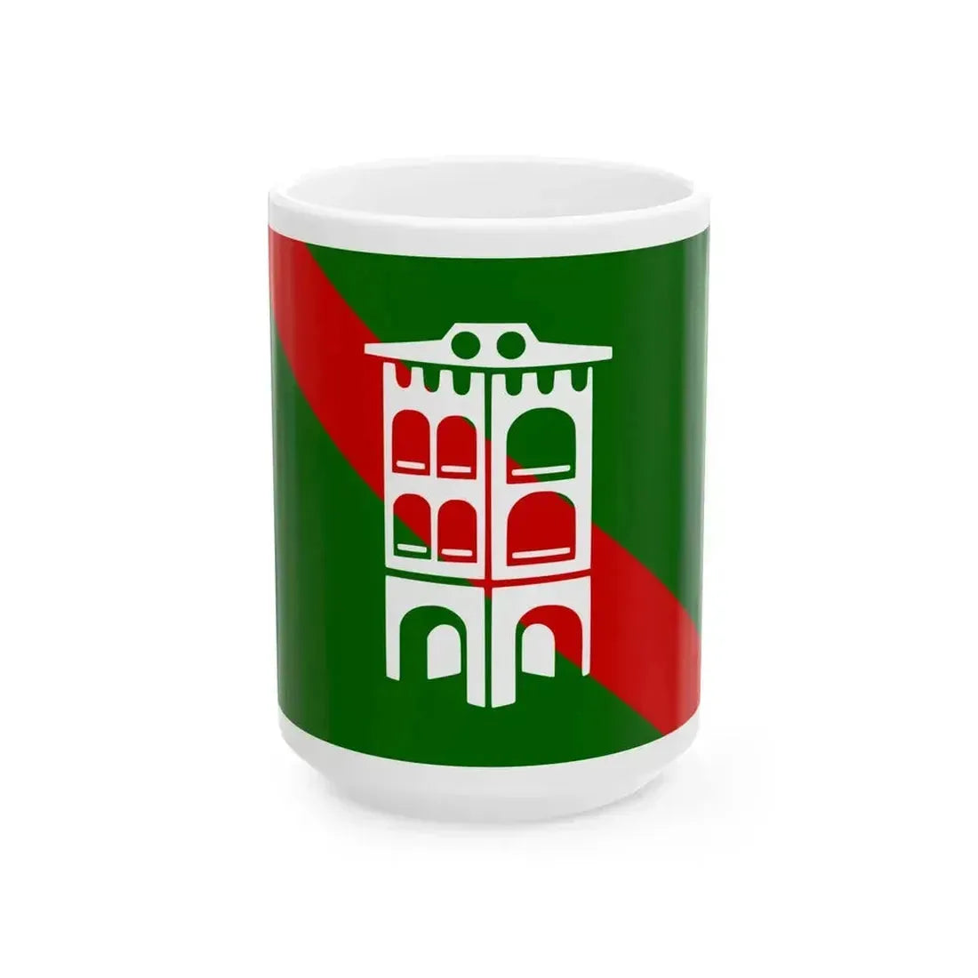 Flag of Borghesiana (Italy) White Coffee Mug 15oz - Go Mug Yourself