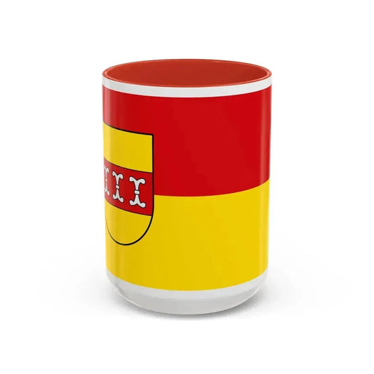 Flag of Borken Germany - Accent Coffee Mug 15oz Red - Go Mug Yourself