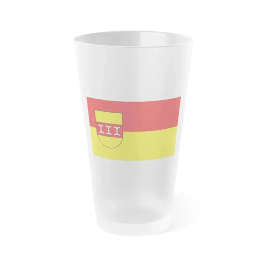 Flag of Borken Germany - Frosted Pint Glass 16oz 16oz Frosted - Go Mug Yourself
