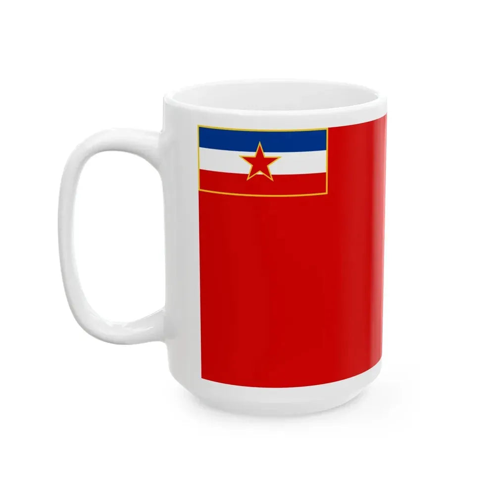 Flag of Bosnia and Herzegovina 1946-1992 (Bosnia and Herzegovina) White Coffee Mug - Go Mug Yourself