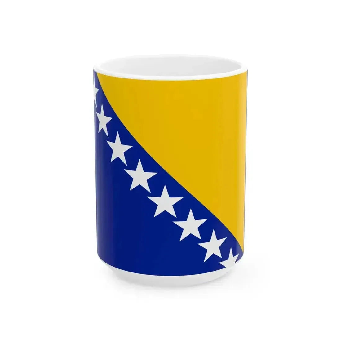 Flag of Bosnia and Herzegovina 3-2 (Bosnia and Herzegovina) White Coffee Mug 15oz - Go Mug Yourself