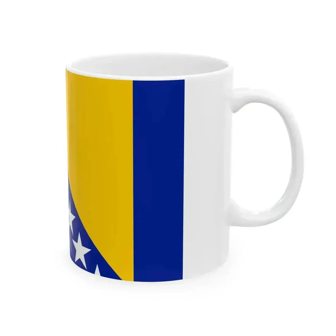 Flag of Bosnia and Herzegovina 3-2 (Bosnia and Herzegovina) White Coffee Mug - Go Mug Yourself