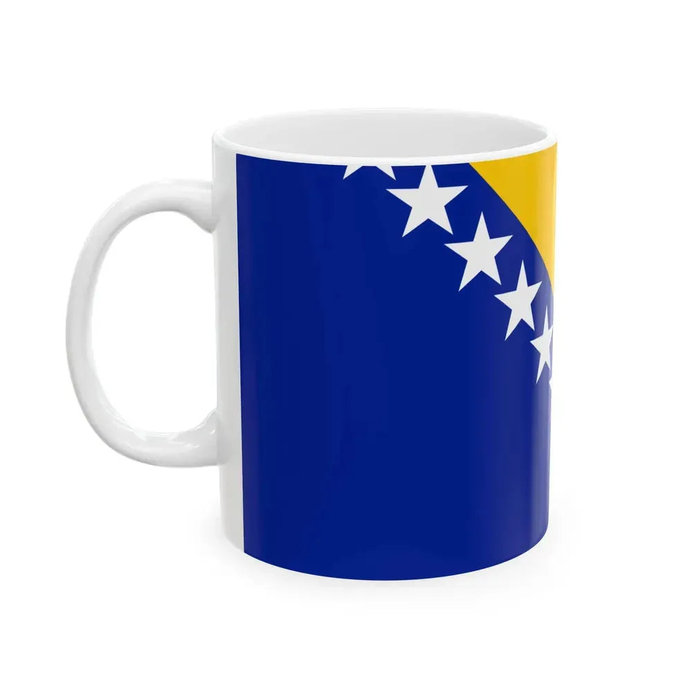 Flag of Bosnia and Herzegovina (Bosnia and Herzegovina) White Coffee Mug - Go Mug Yourself