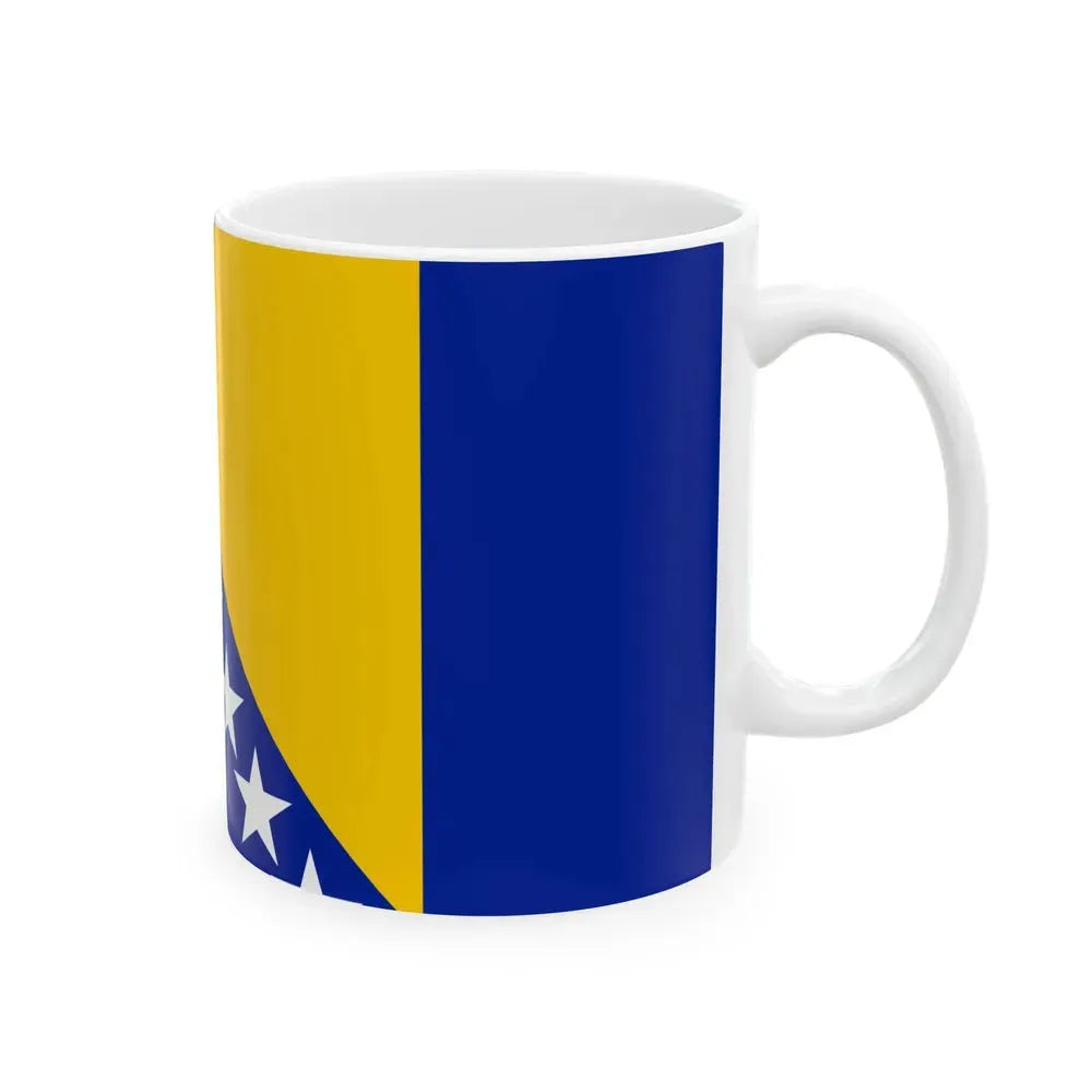 Flag of Bosnia and Herzegovina (Bosnia and Herzegovina) White Coffee Mug - Go Mug Yourself