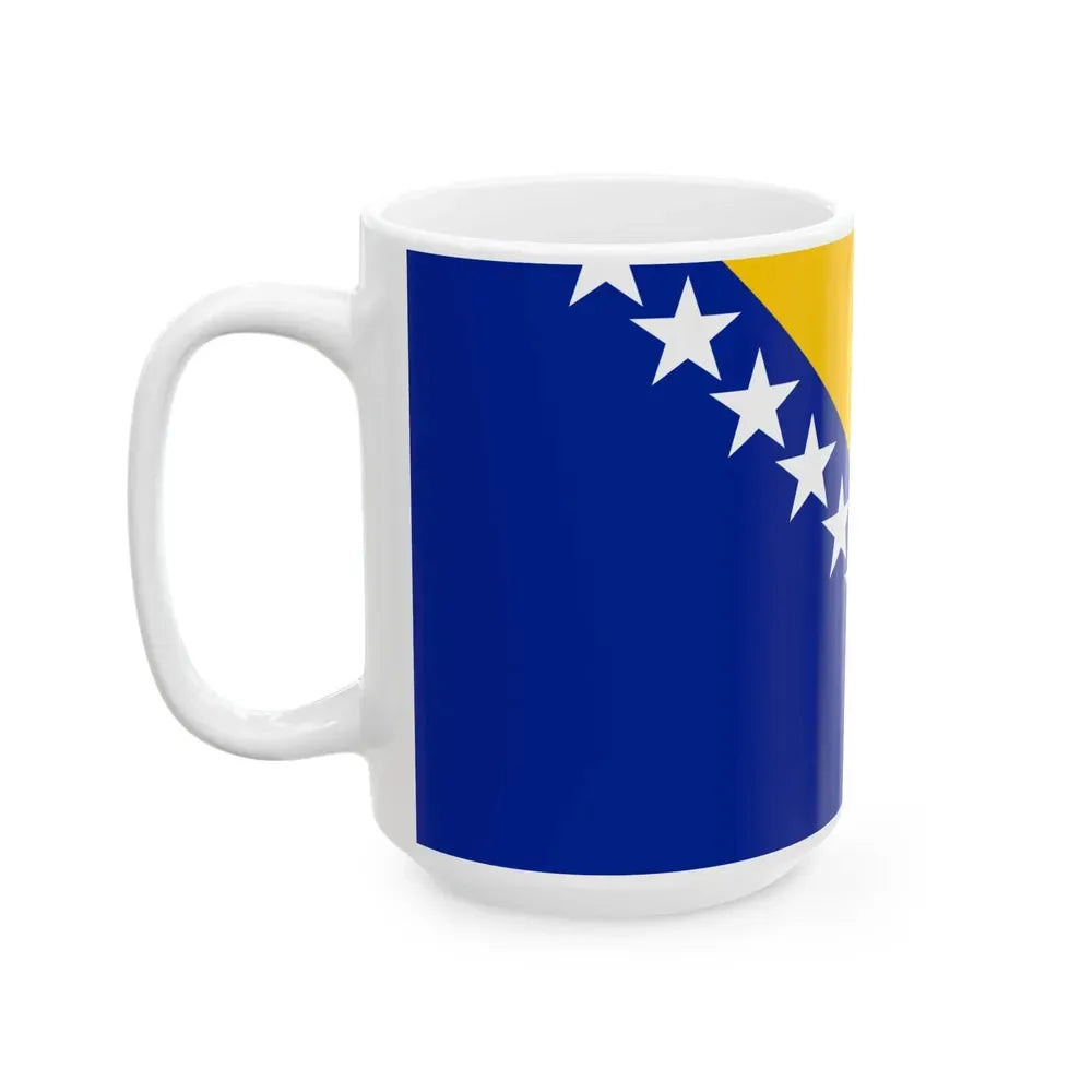 Flag of Bosnia and Herzegovina (Bosnia and Herzegovina) White Coffee Mug - Go Mug Yourself