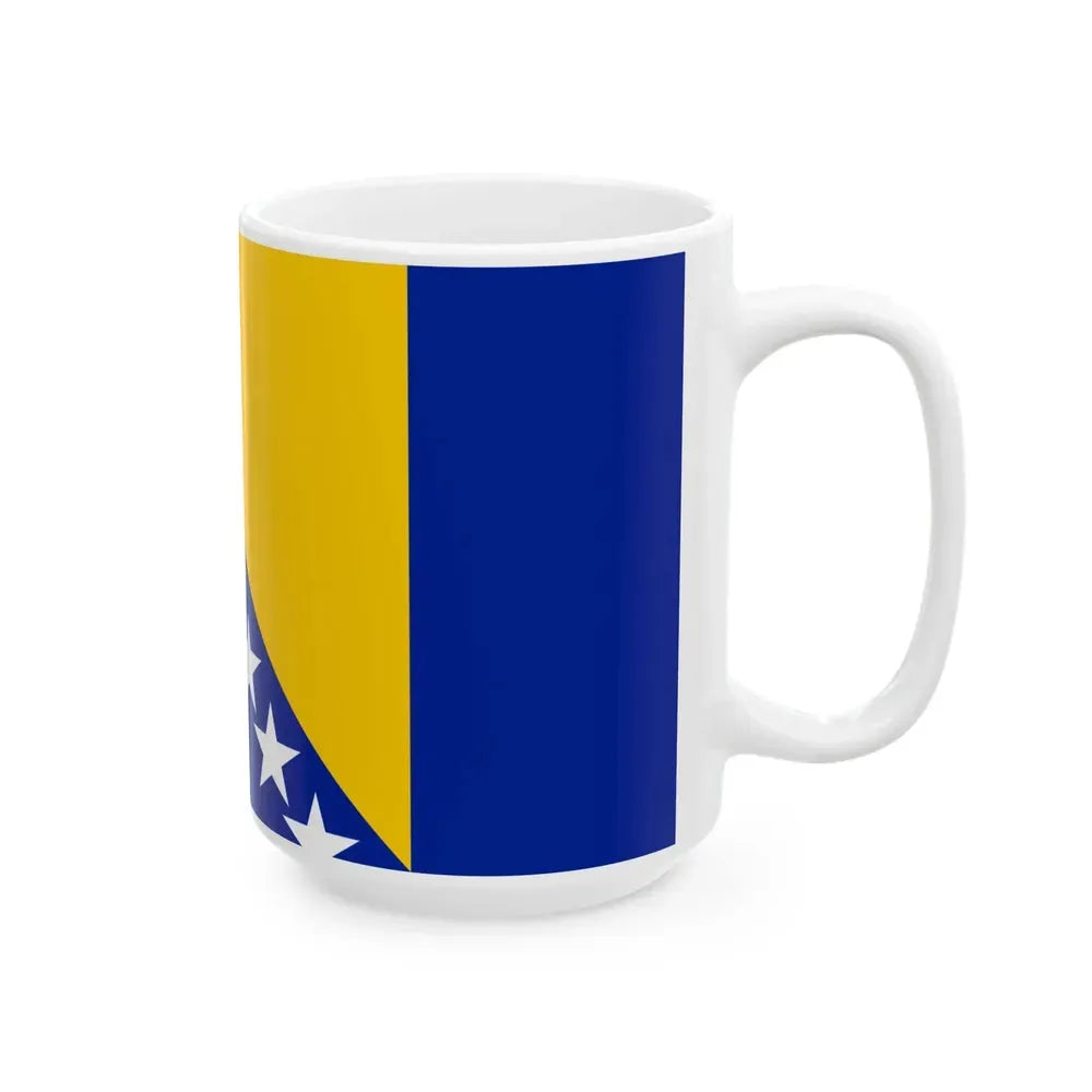 Flag of Bosnia and Herzegovina (Bosnia and Herzegovina) White Coffee Mug - Go Mug Yourself