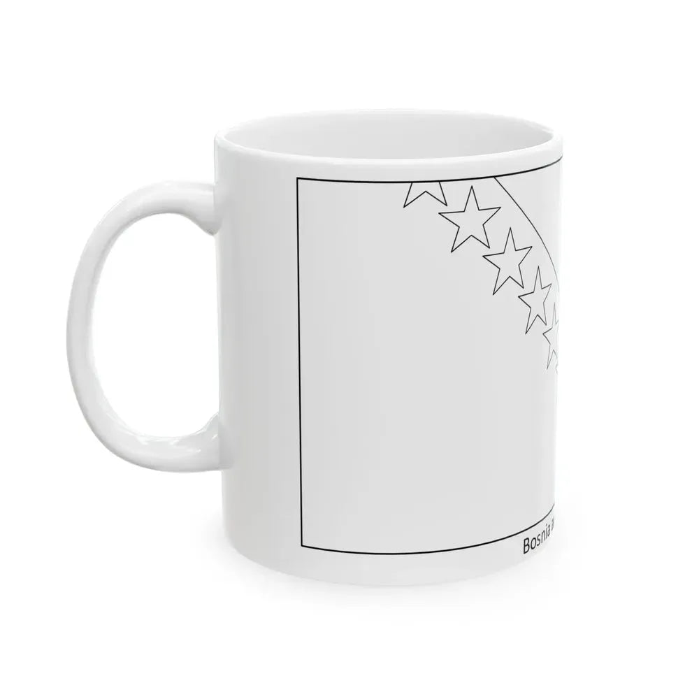 Flag of Bosnia and Herzegovina colouring page (Bosnia and Herzegovina) White Coffee Mug - Go Mug Yourself