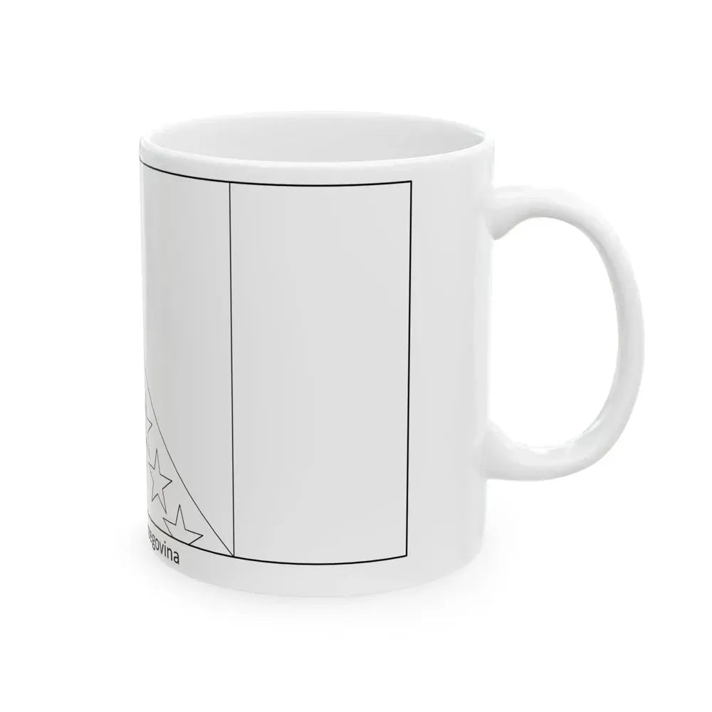 Flag of Bosnia and Herzegovina colouring page (Bosnia and Herzegovina) White Coffee Mug - Go Mug Yourself