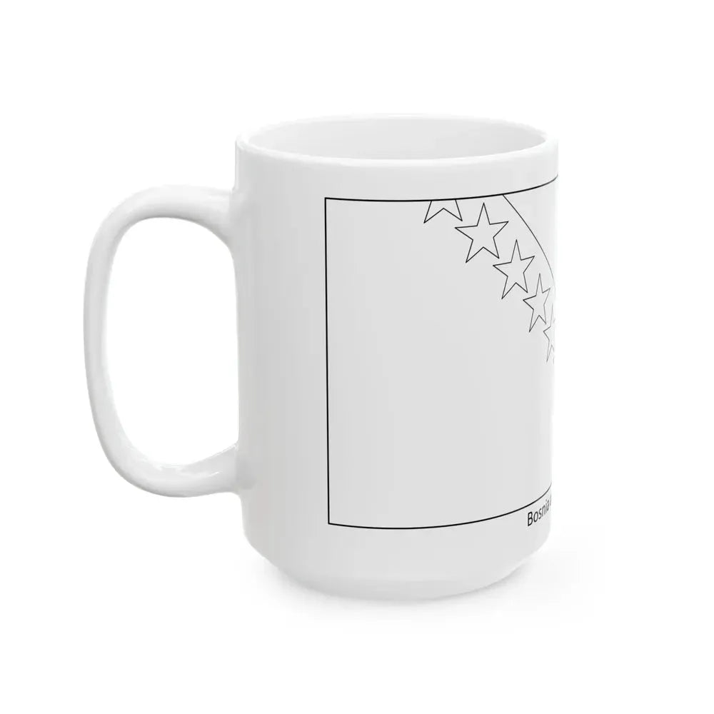 Flag of Bosnia and Herzegovina colouring page (Bosnia and Herzegovina) White Coffee Mug - Go Mug Yourself