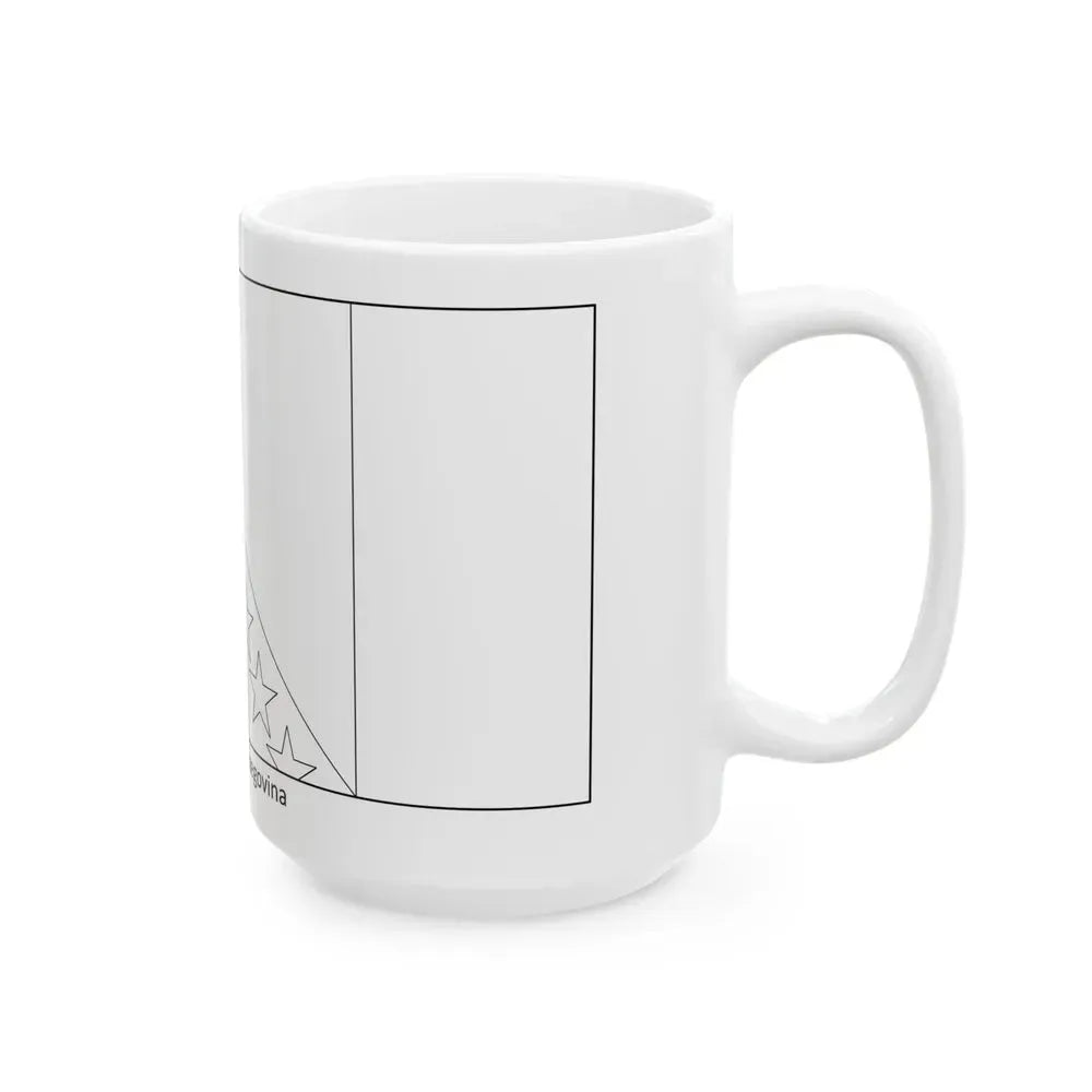 Flag of Bosnia and Herzegovina colouring page (Bosnia and Herzegovina) White Coffee Mug - Go Mug Yourself