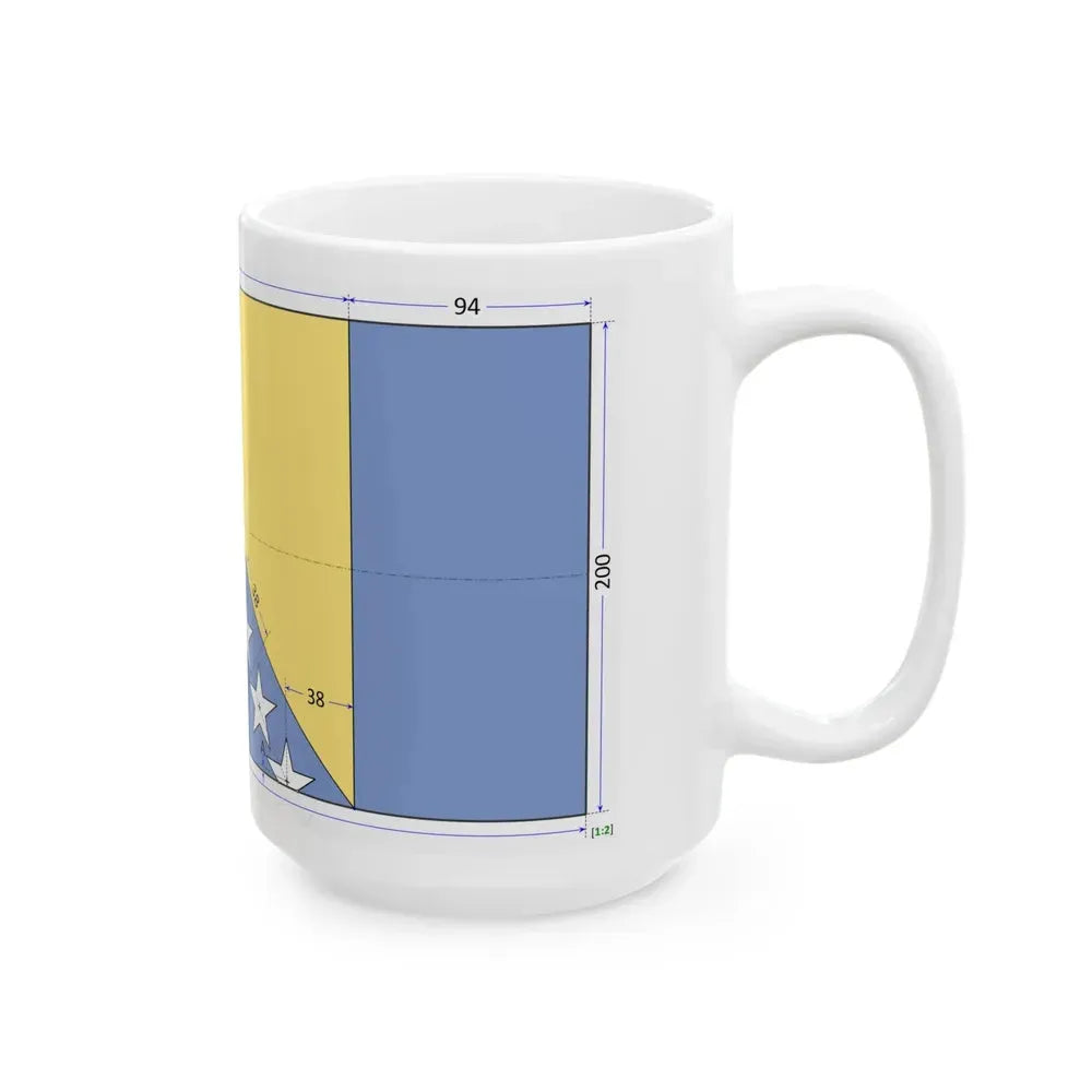 Flag of Bosnia and Herzegovina construction sheet (Bosnia and Herzegovina) White Coffee Mug - Go Mug Yourself