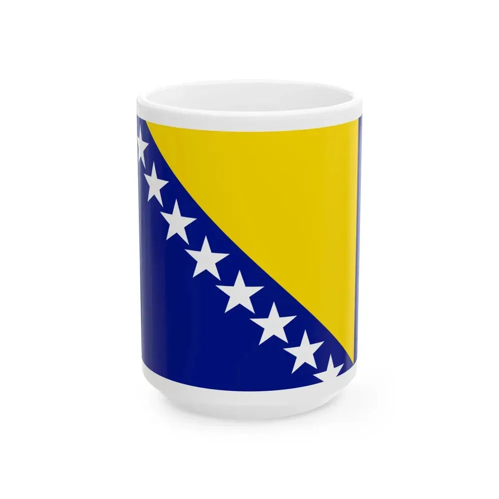 Flag of Bosnia and Herzegovina Pantone (Bosnia and Herzegovina) White Coffee Mug 15oz - Go Mug Yourself