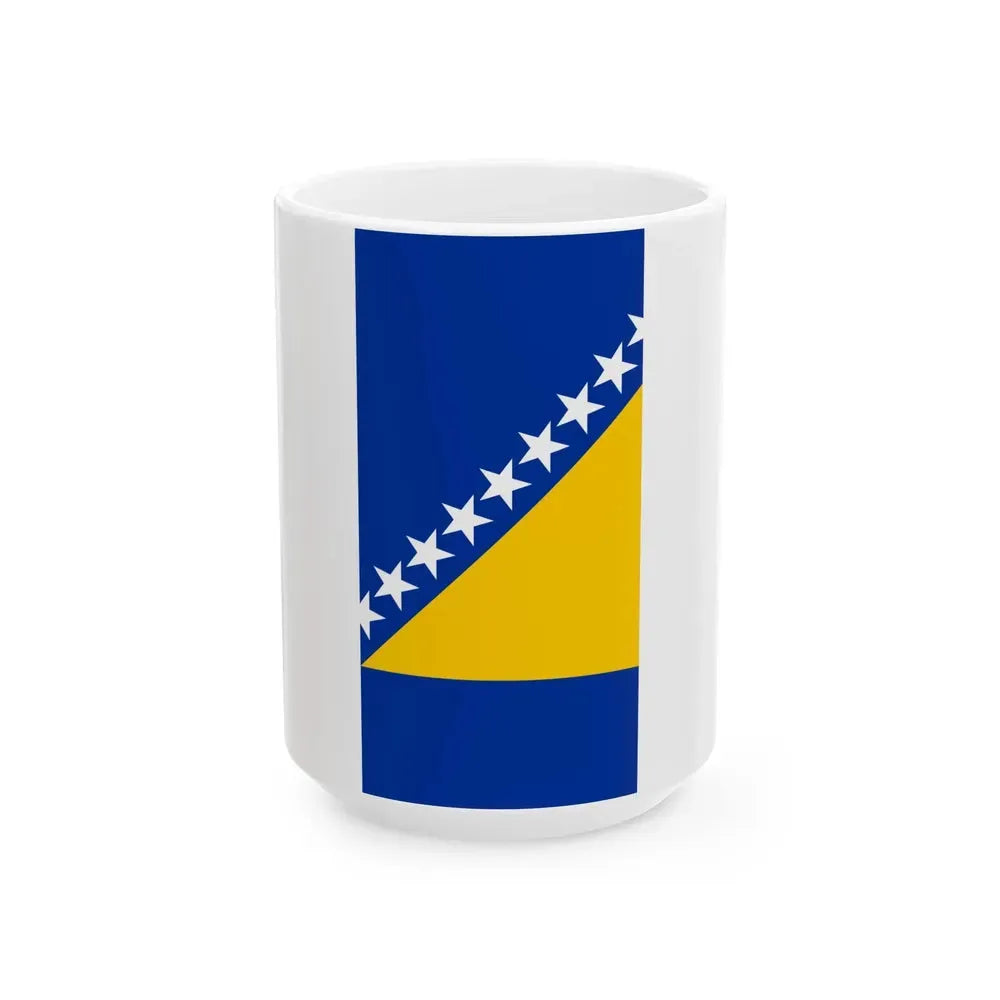 Flag of Bosnia and Herzegovina vertical (Bosnia and Herzegovina) White Coffee Mug 15oz - Go Mug Yourself