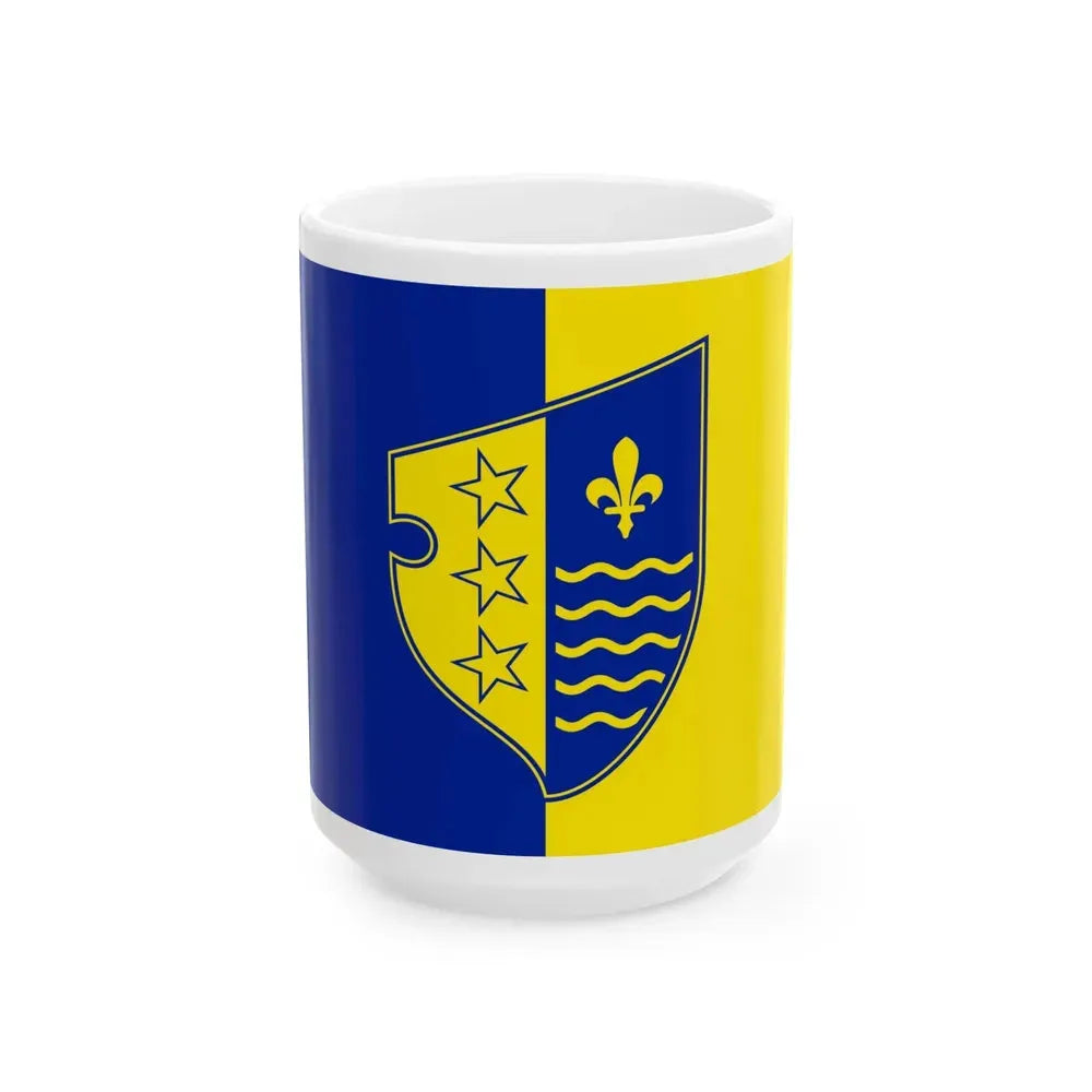 Flag of Bosnian Podrinje (Bosnia and Herzegovina) White Coffee Mug 15oz - Go Mug Yourself