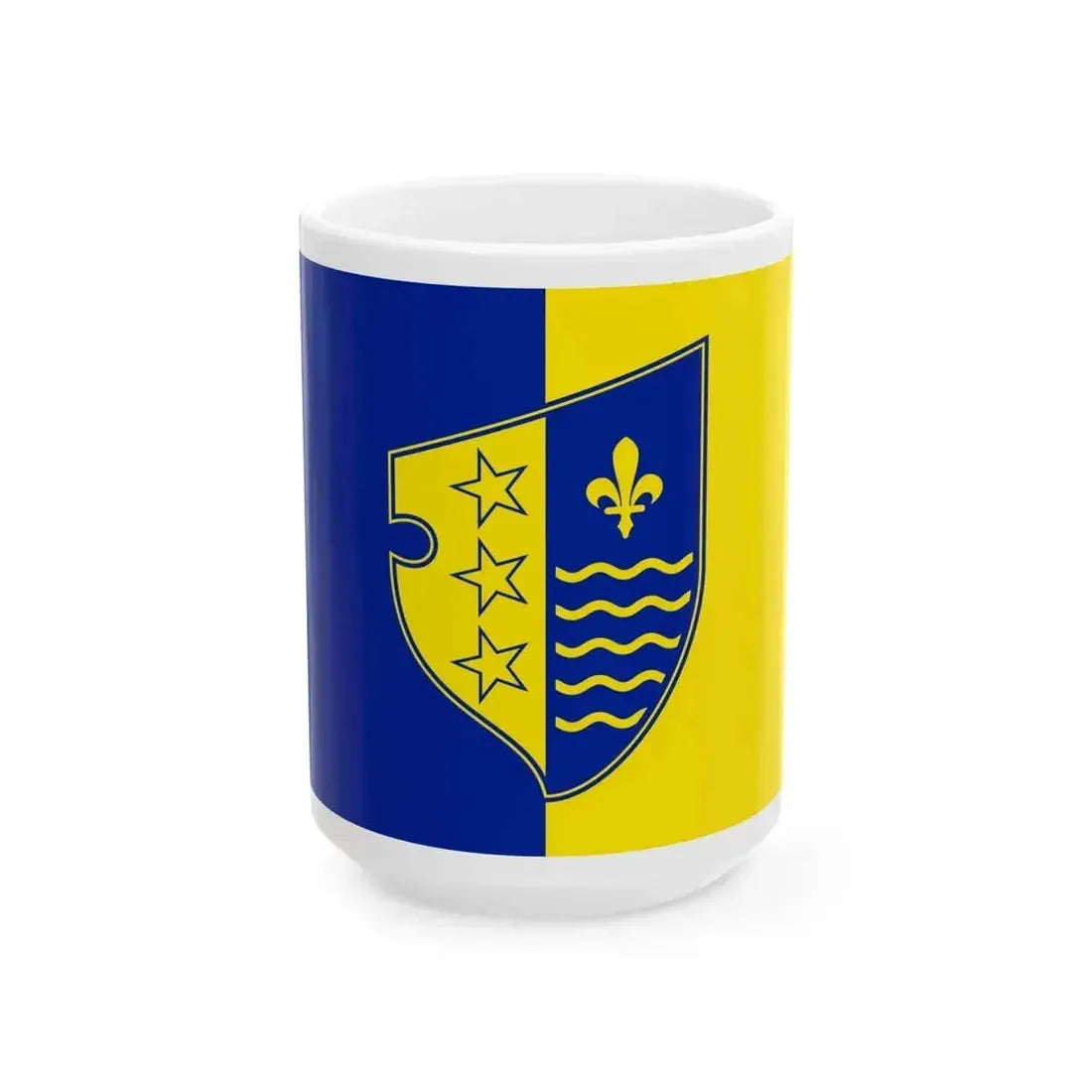 Flag of Bosnian Podrinje (Bosnia and Herzegovina) White Coffee Mug 15oz - Go Mug Yourself