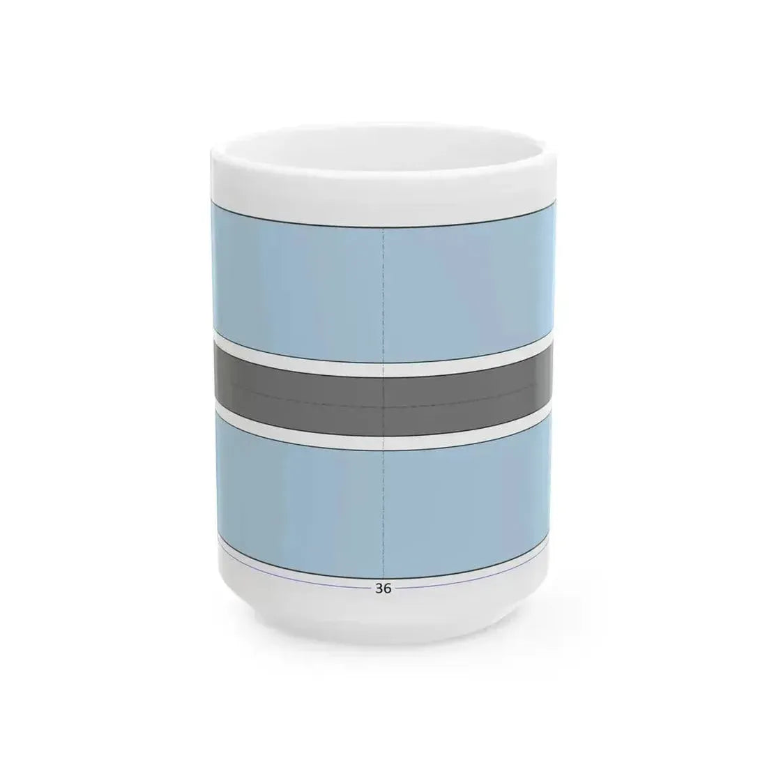 Flag of Botswana construction sheet (Botswana) White Coffee Mug 15oz - Go Mug Yourself