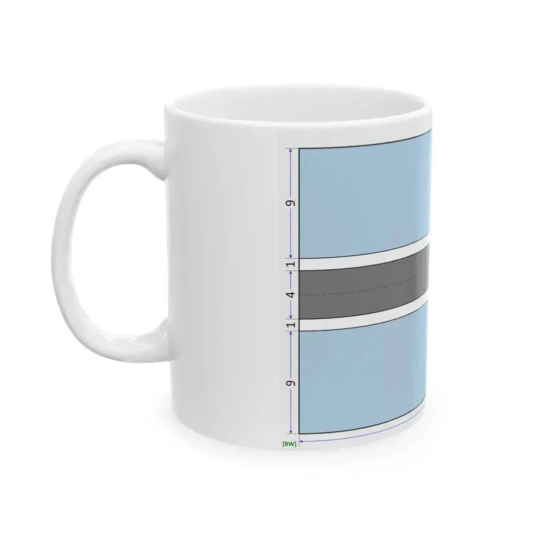 Flag of Botswana construction sheet (Botswana) White Coffee Mug - Go Mug Yourself