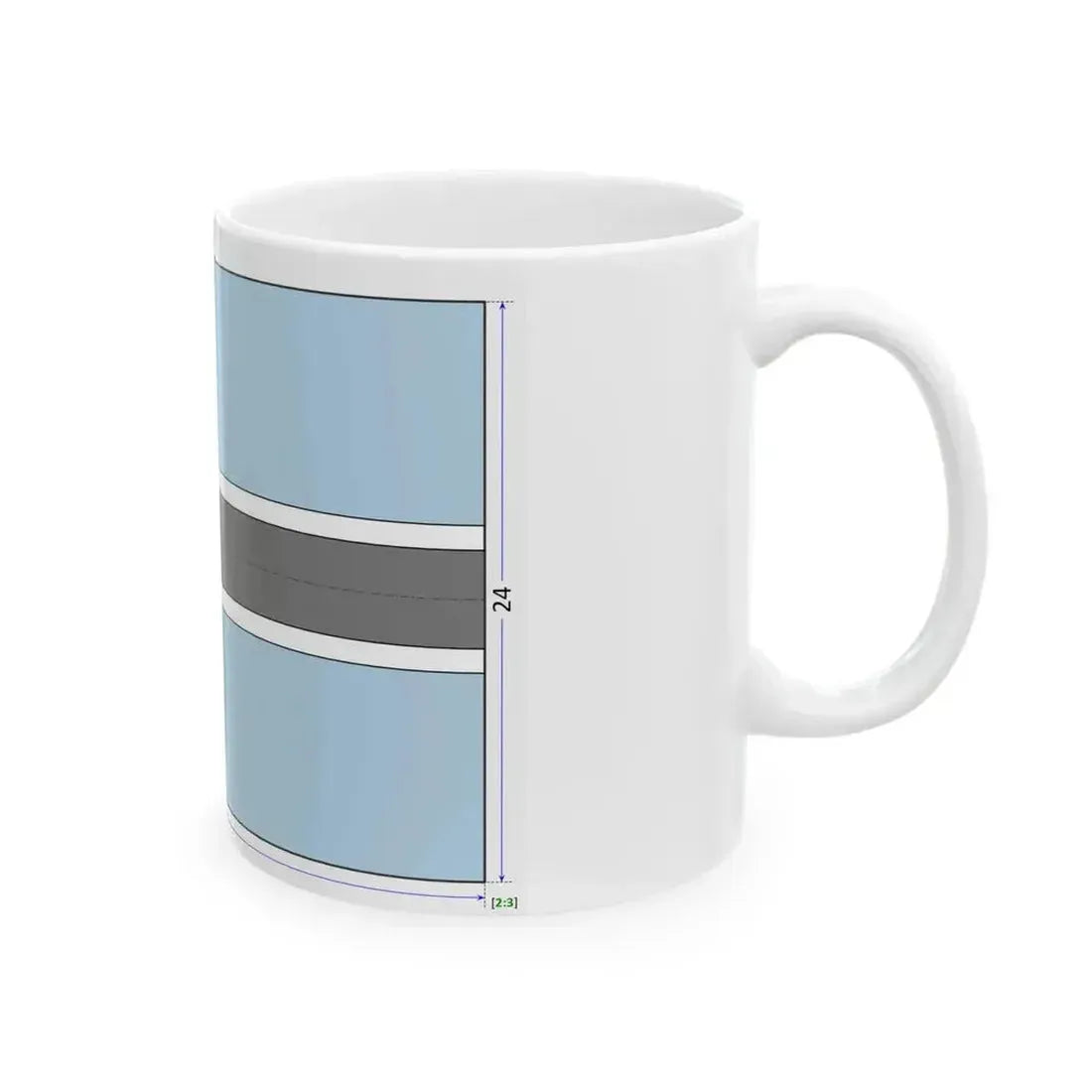 Flag of Botswana construction sheet (Botswana) White Coffee Mug - Go Mug Yourself