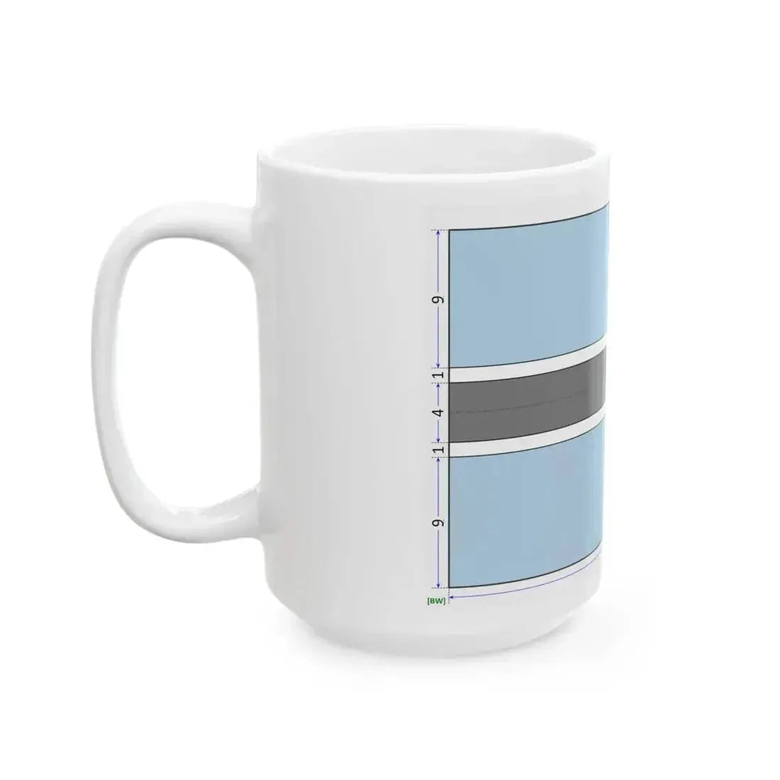 Flag of Botswana construction sheet (Botswana) White Coffee Mug - Go Mug Yourself