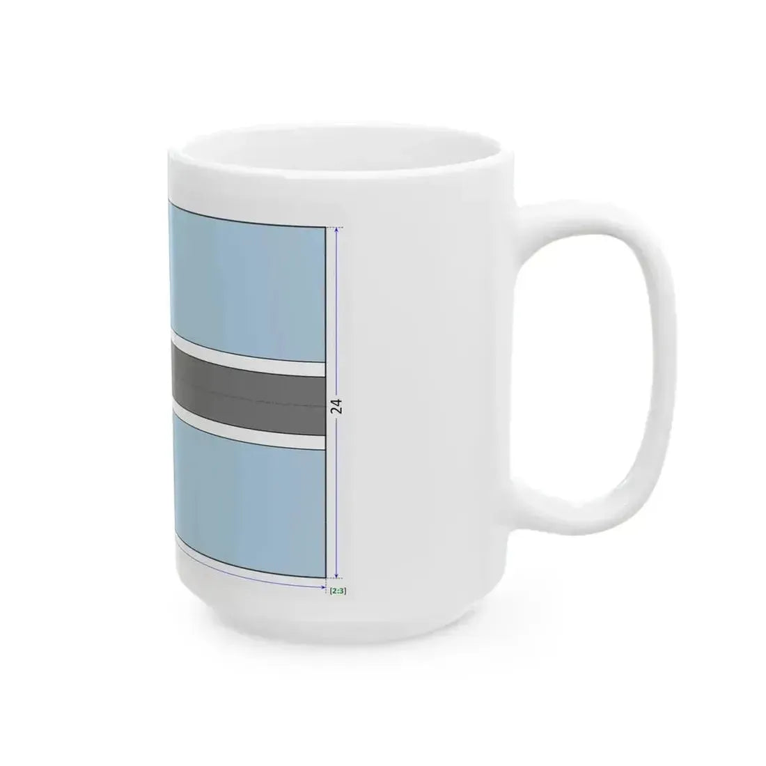 Flag of Botswana construction sheet (Botswana) White Coffee Mug - Go Mug Yourself