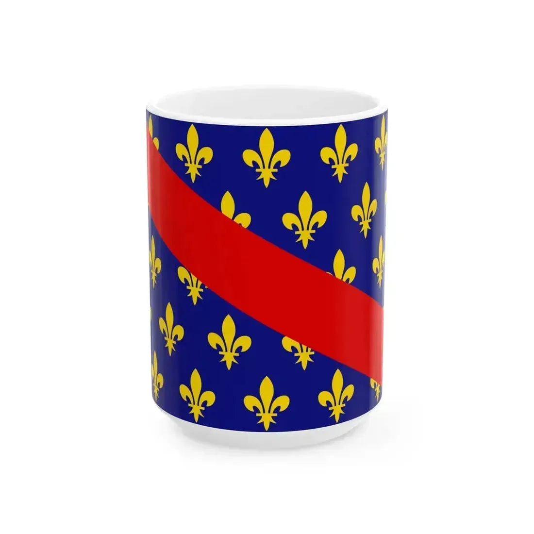 Flag of Bourbonnais (Belgium) White Coffee Mug 15oz - Go Mug Yourself