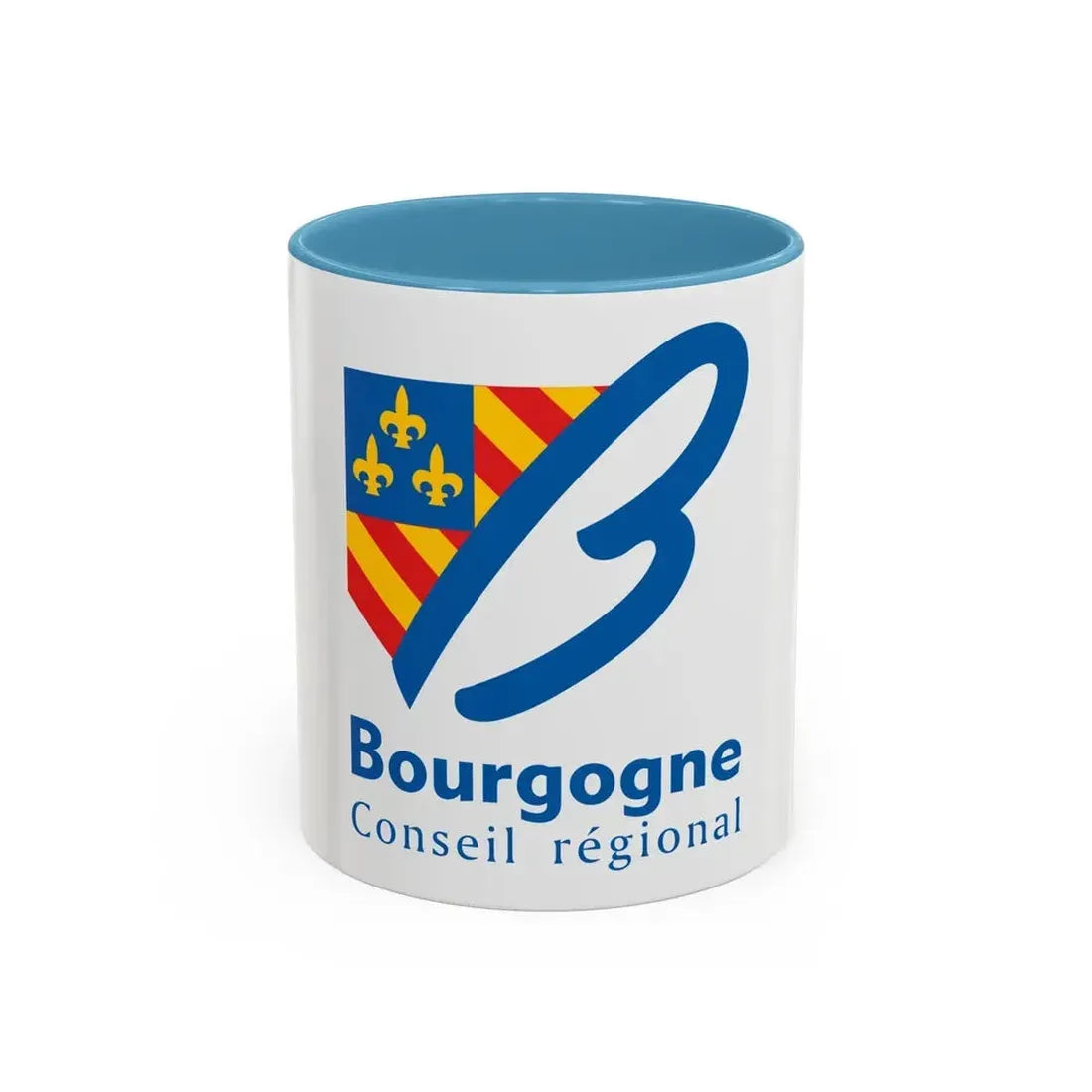 Flag of Bourgogne France 2 - Accent Coffee Mug 11oz Light Blue - Go Mug Yourself