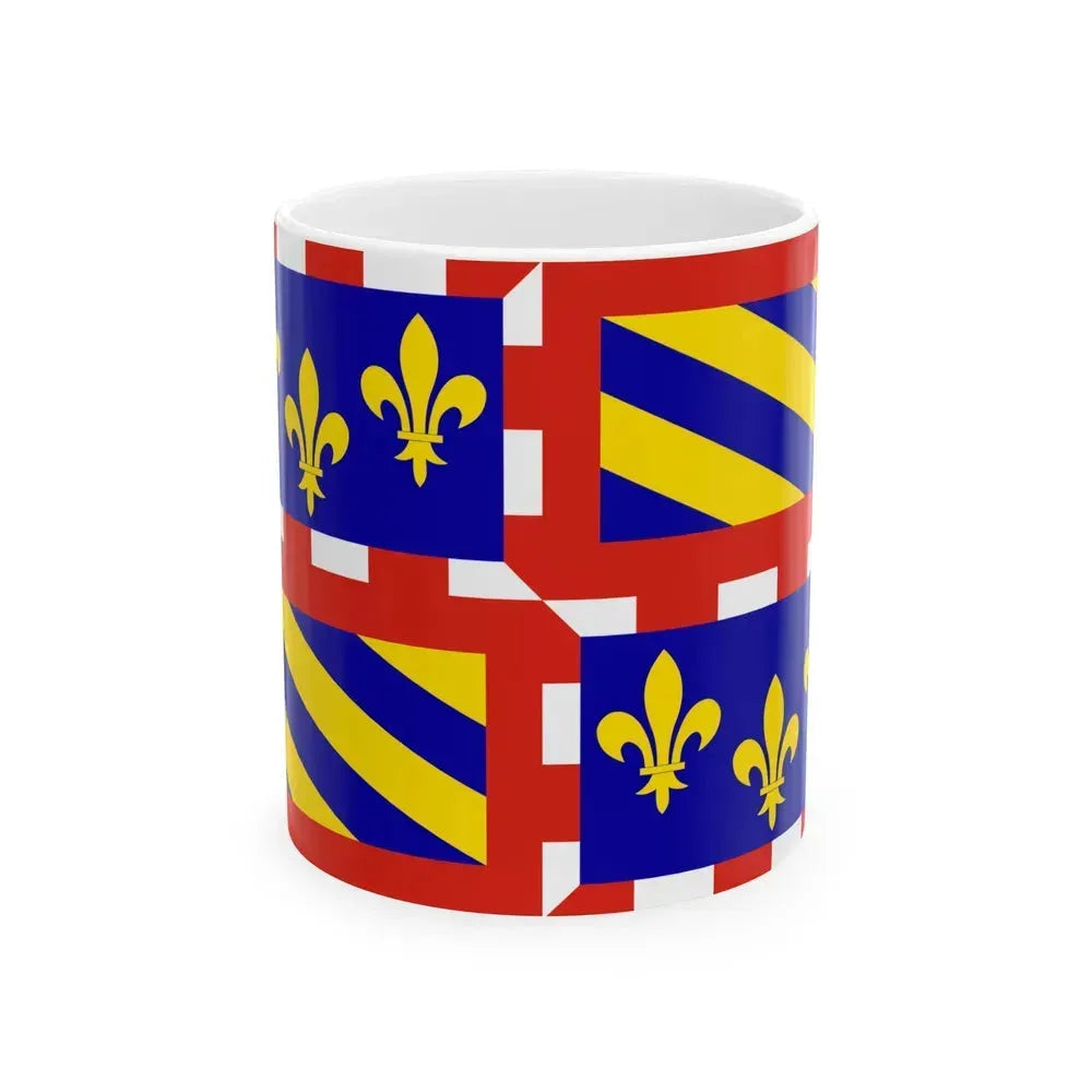 Flag of Bourgogne France - White Coffee Mug 11oz - Go Mug Yourself