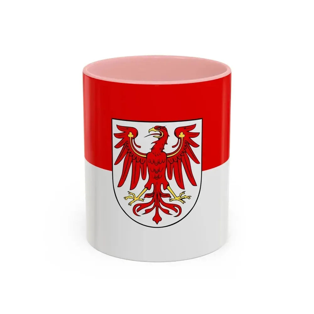 Flag of Brandenburg Germany - Accent Coffee Mug 11oz Pink - Go Mug Yourself