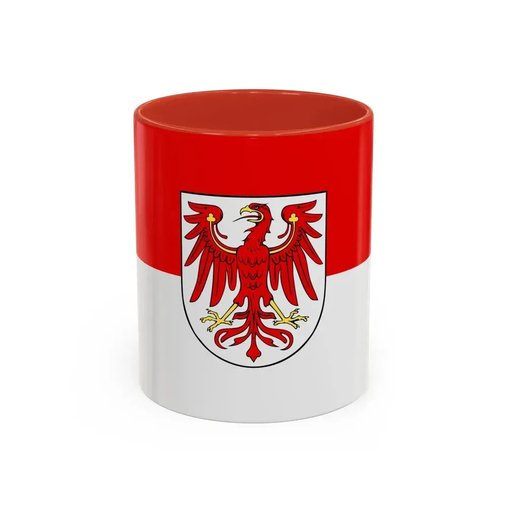 Flag of Brandenburg Germany - Accent Coffee Mug 11oz Red - Go Mug Yourself