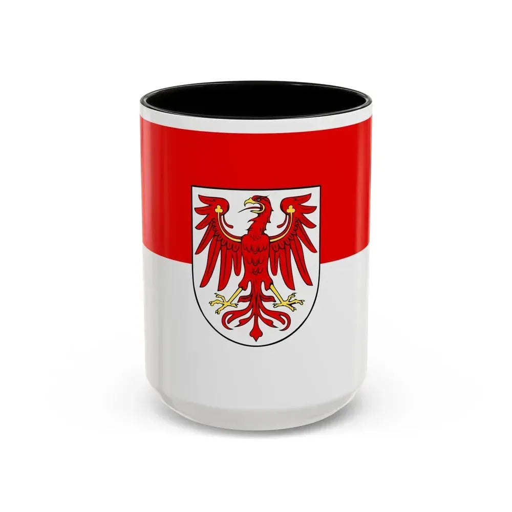 Flag of Brandenburg Germany - Accent Coffee Mug 15oz Black - Go Mug Yourself