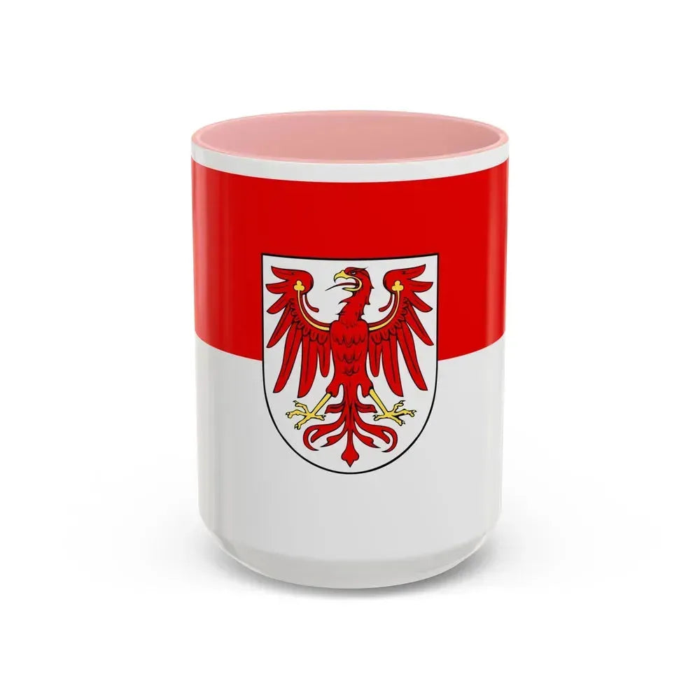 Flag of Brandenburg Germany - Accent Coffee Mug 15oz Pink - Go Mug Yourself