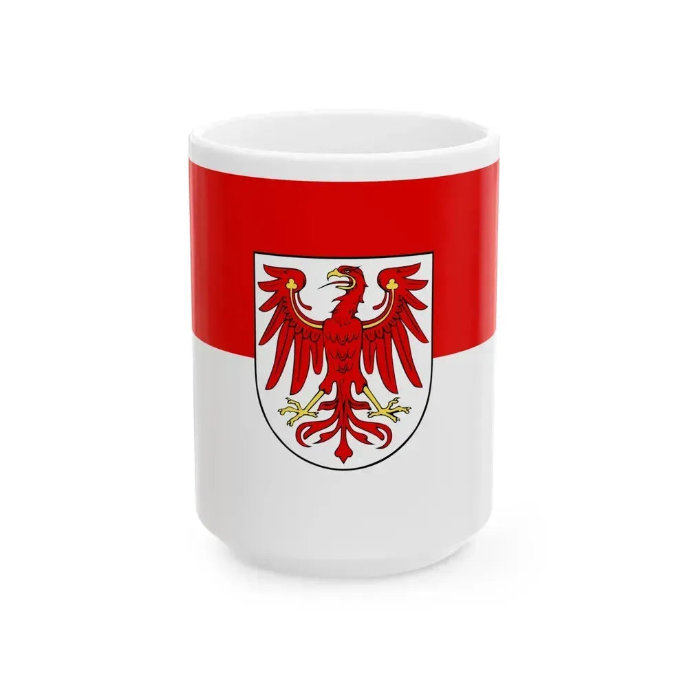 Flag of Brandenburg Germany - White Coffee Mug 15oz - Go Mug Yourself