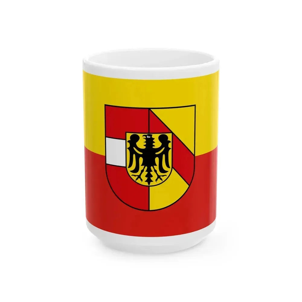 Flag of Breisgau Hochschwarzwald Germany - White Coffee Mug 15oz - Go Mug Yourself