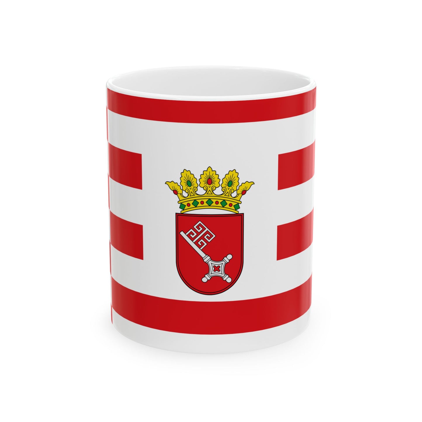 Flag of Bremen middle arms (Germany) White Coffee Mug-11oz-Go Mug Yourself