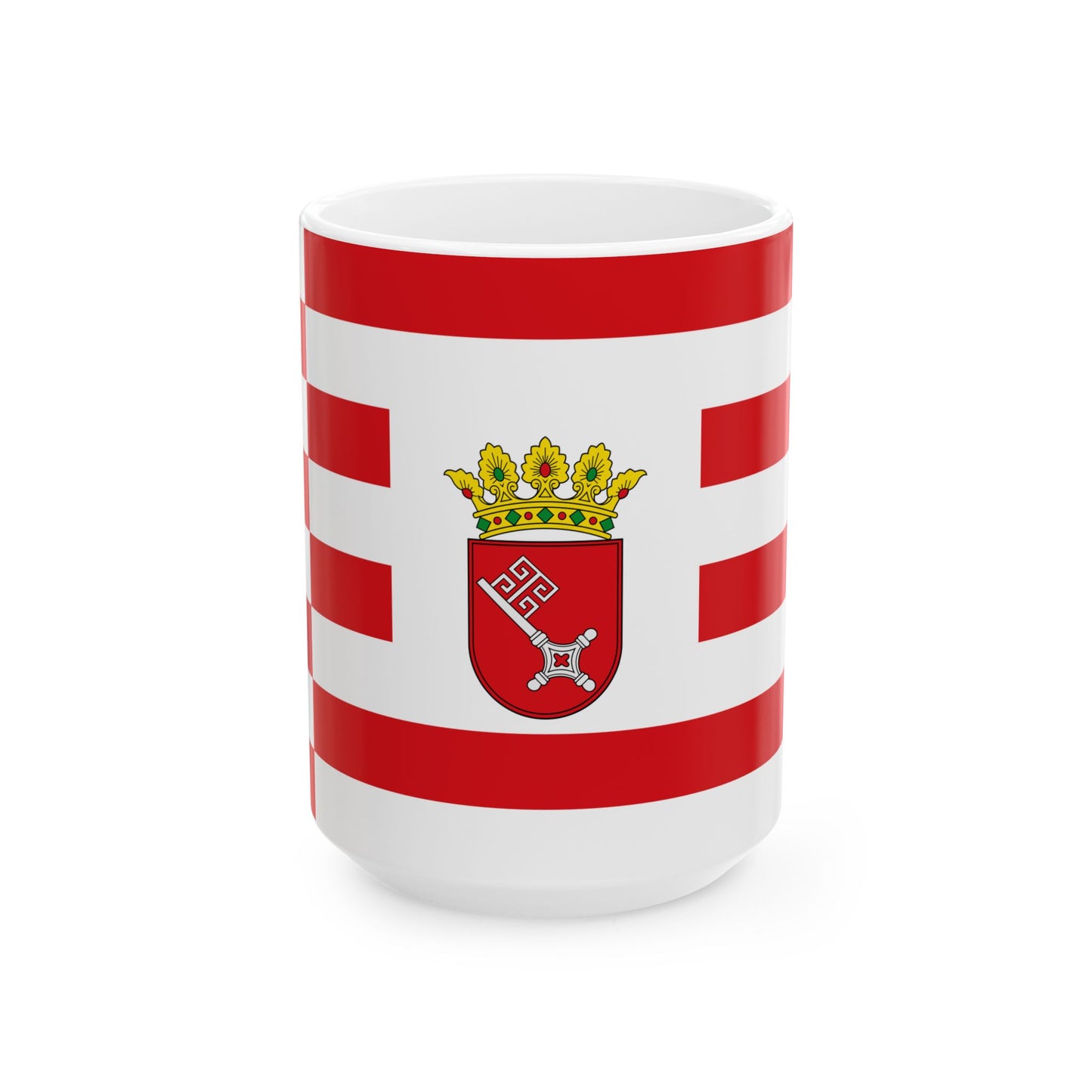 Flag of Bremen middle arms (Germany) White Coffee Mug-15oz-Go Mug Yourself