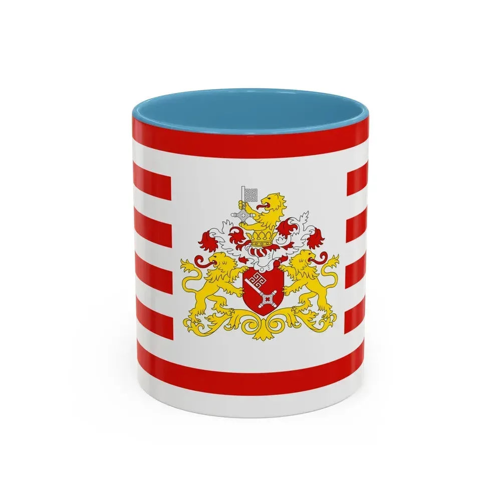 Flag of Bremen with flag arms Germany - Accent Coffee Mug 11oz Light Blue - Go Mug Yourself