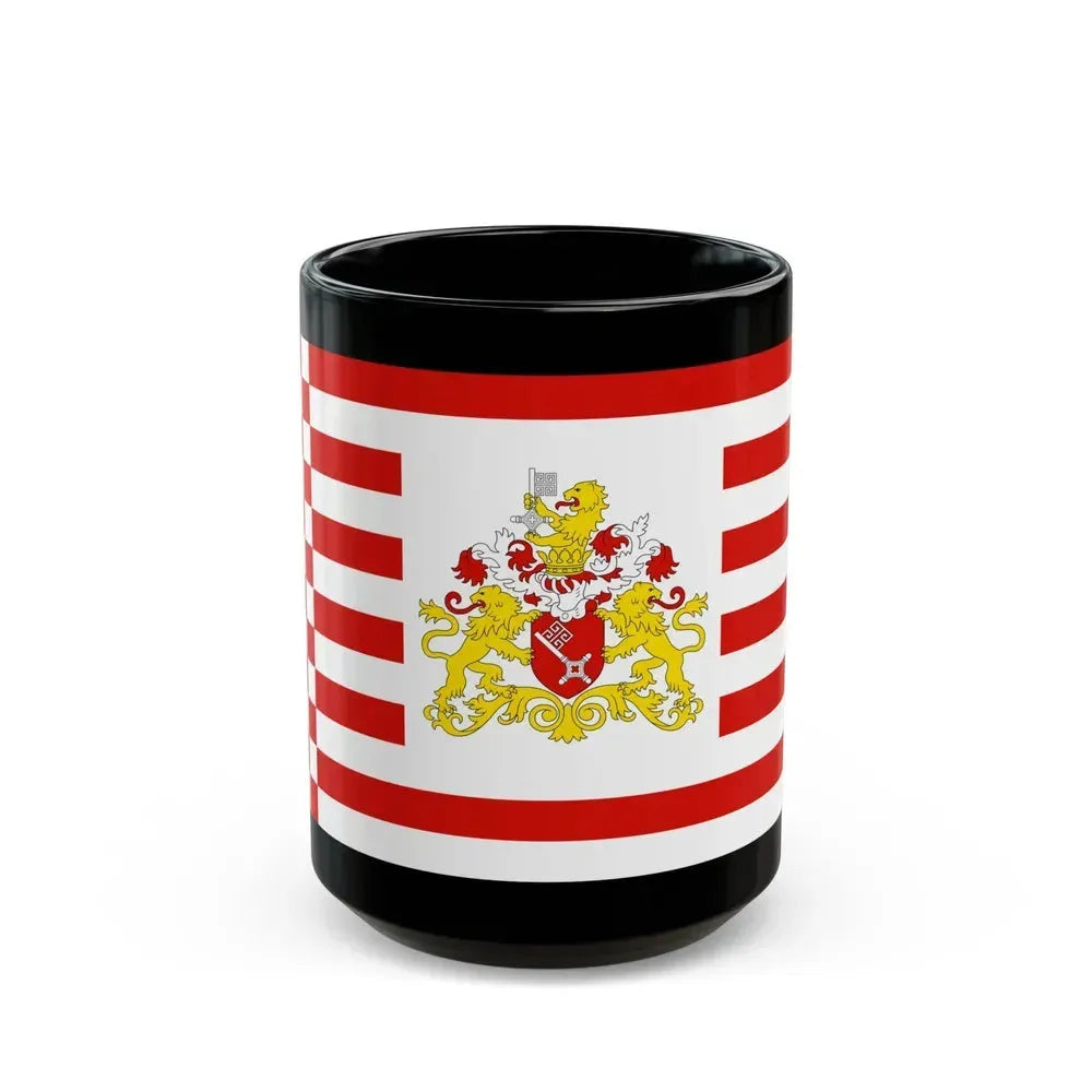 Flag of Bremen with flag arms Germany - Black Coffee Mug 15oz - Go Mug Yourself