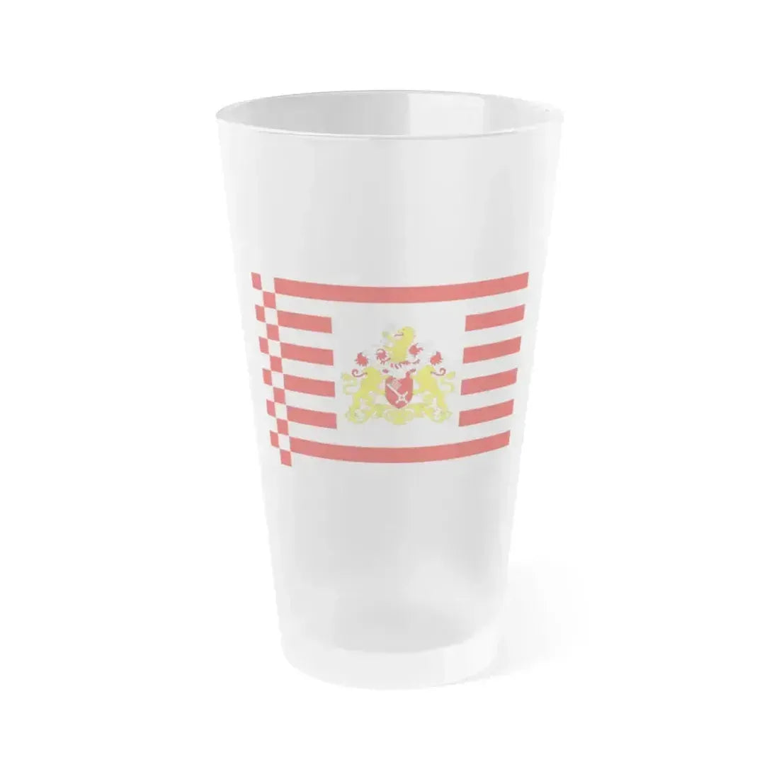 Flag of Bremen with flag arms Germany - Frosted Pint Glass 16oz 16oz Frosted - Go Mug Yourself