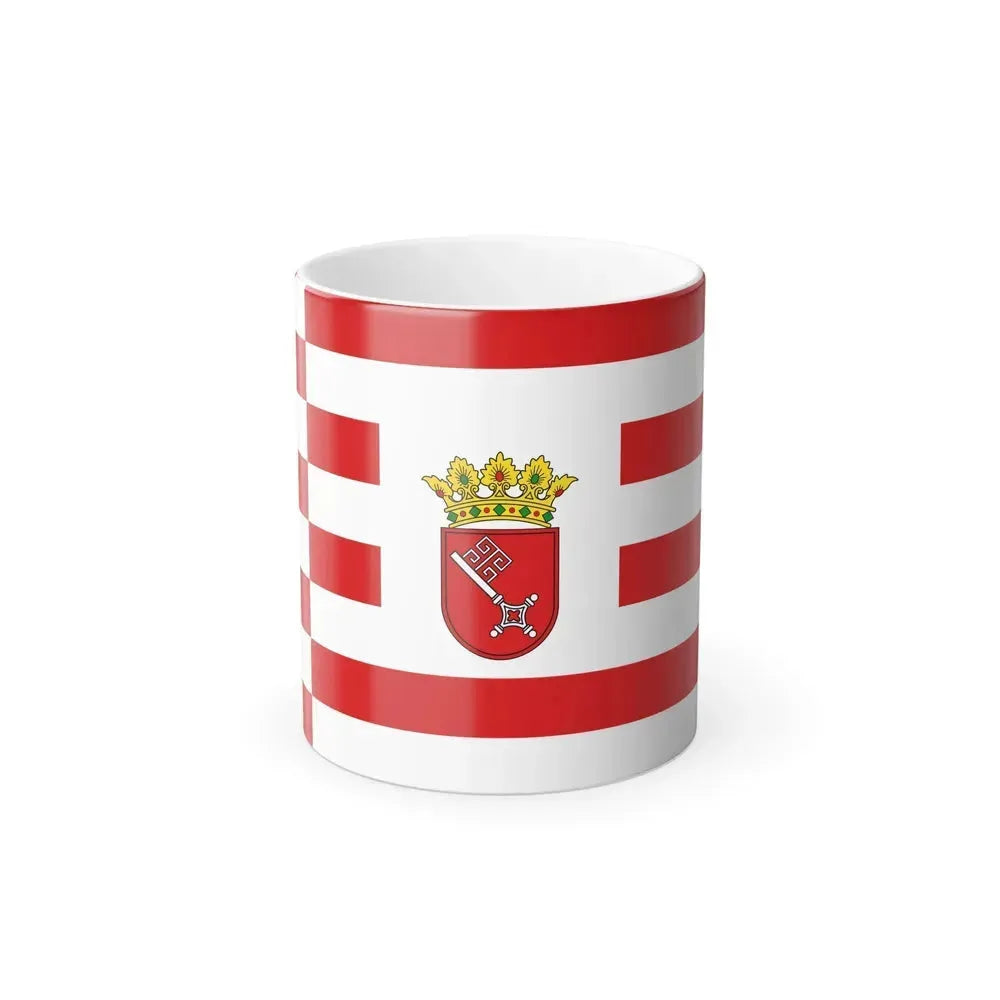Flag of Bremen with middle arms Germany - Color Changing Coffee Mug 11oz - Go Mug Yourself