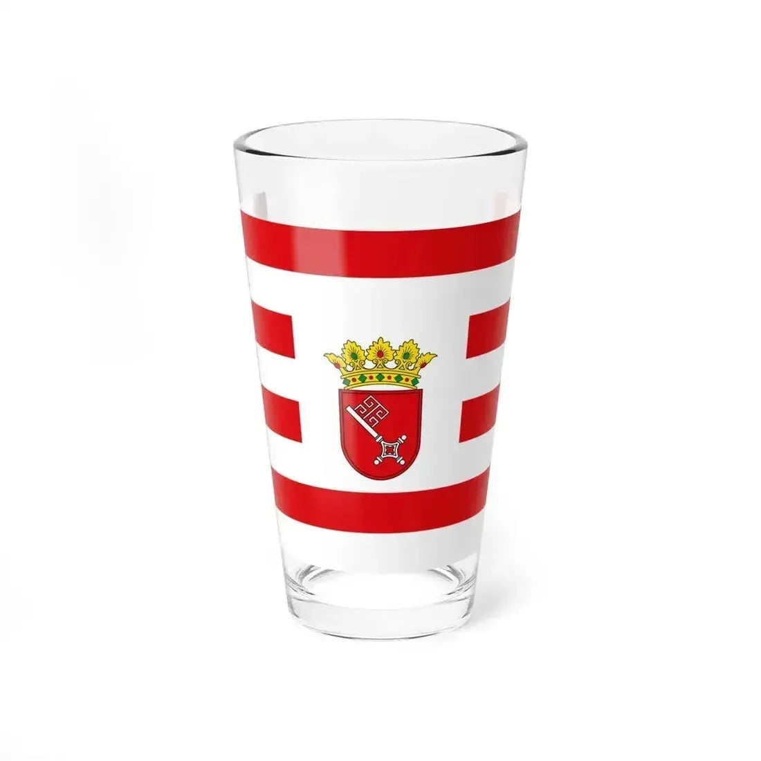 Flag of Bremen with middle arms Germany - Pint Glass 16oz 16oz - Go Mug Yourself