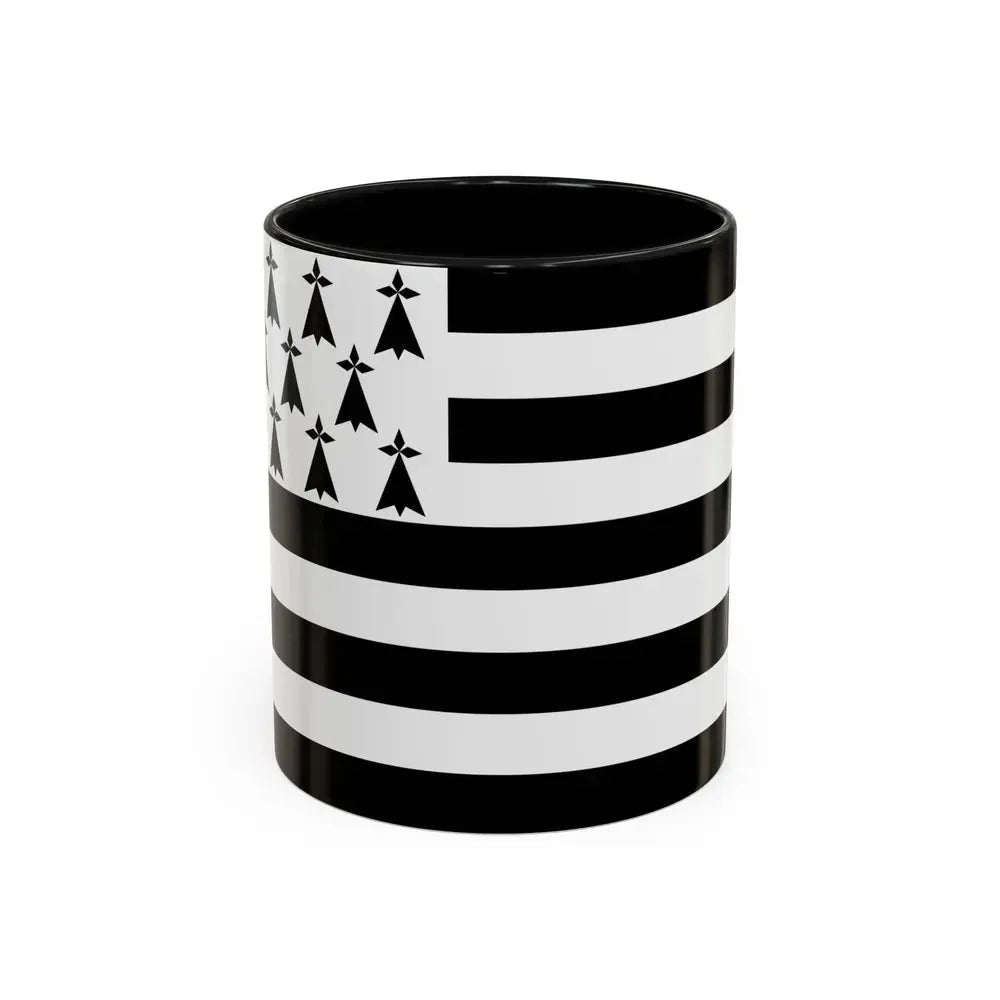 Flag of Bretagne France - Accent Coffee Mug 11oz Black - Go Mug Yourself