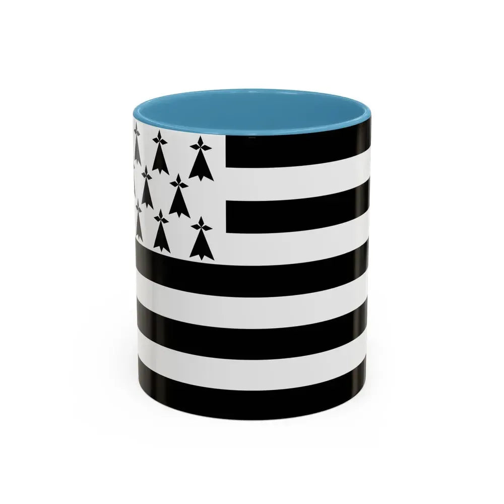Flag of Bretagne France - Accent Coffee Mug 11oz Light Blue - Go Mug Yourself