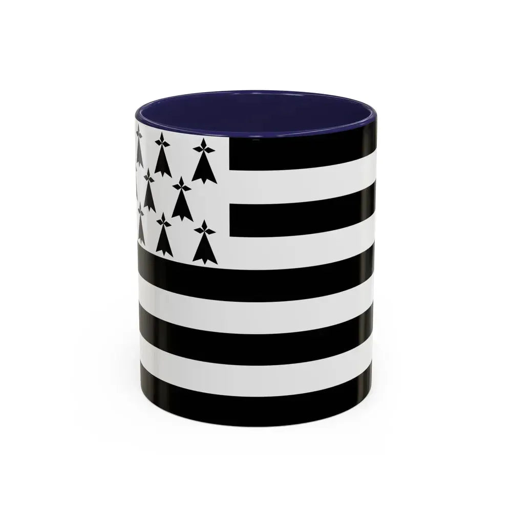 Flag of Bretagne France - Accent Coffee Mug 11oz Navy - Go Mug Yourself