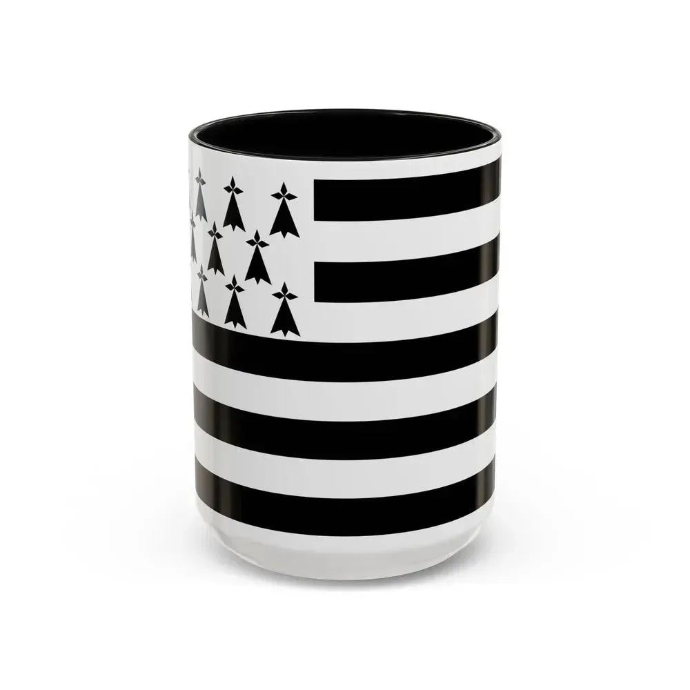 Flag of Bretagne France - Accent Coffee Mug 15oz Black - Go Mug Yourself