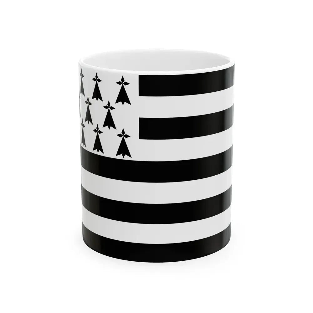 Flag of Bretagne France - White Coffee Mug 11oz - Go Mug Yourself