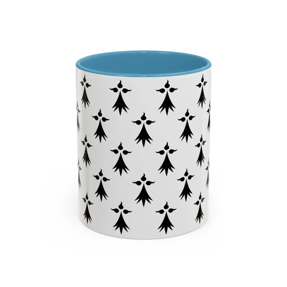 Flag of Bretagne3 France - Accent Coffee Mug 11oz Light Blue - Go Mug Yourself